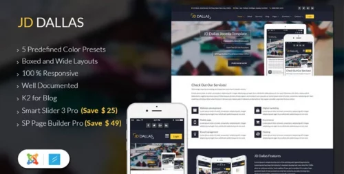 قالب شرکتی جوملا دالاس | JD Dallas