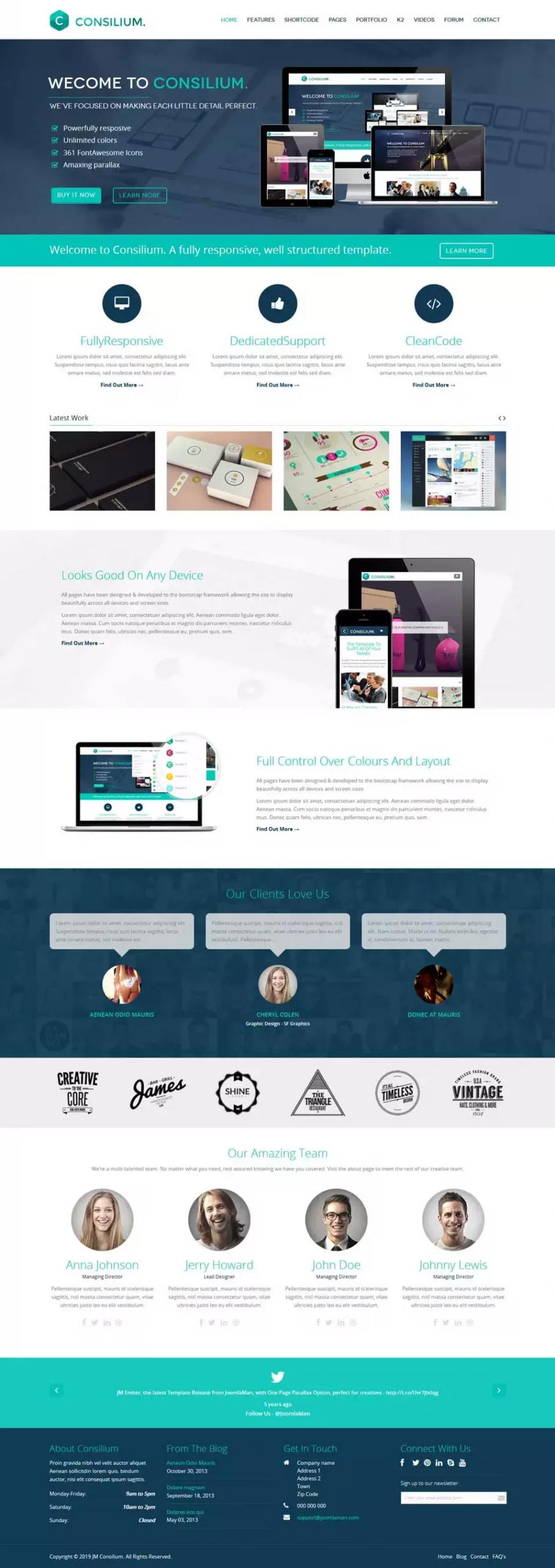 پیش نمایش قالب شرکتی و حرفه ای جوملا کنسیلیوم