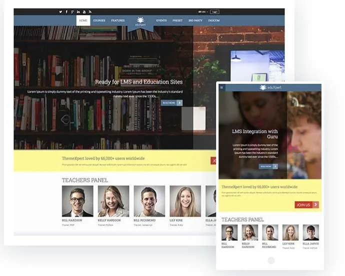 قالب EduXpert دارای 5 رنگ بندی پیشفرض و قابلیت تغییر رنگ بندی