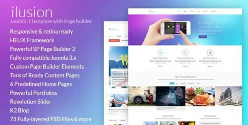قالب شرکتی و حرفه ای جوملا | Ilusion