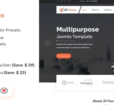 قالب چندمنظوره جوملا فوکوس | JD Focus