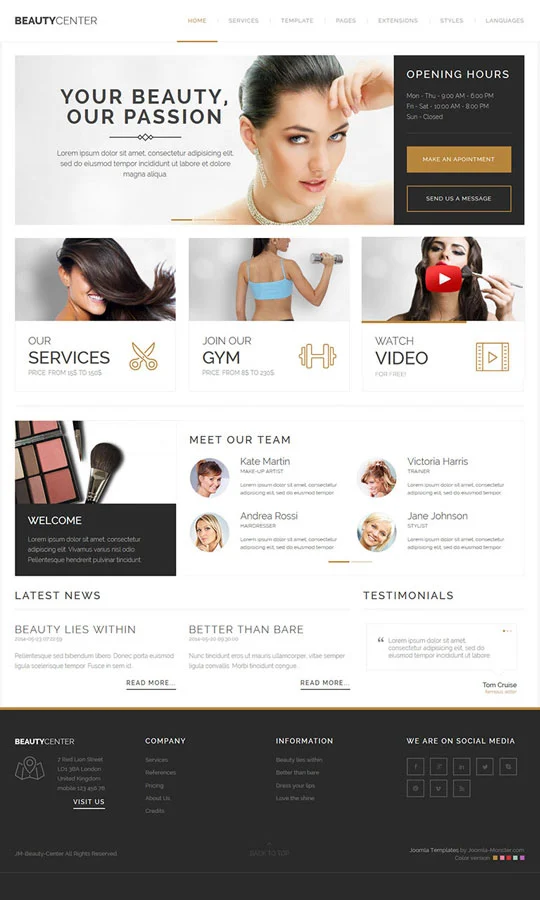 دمو قالب فشن و مد جوملا بیوتی سنتر