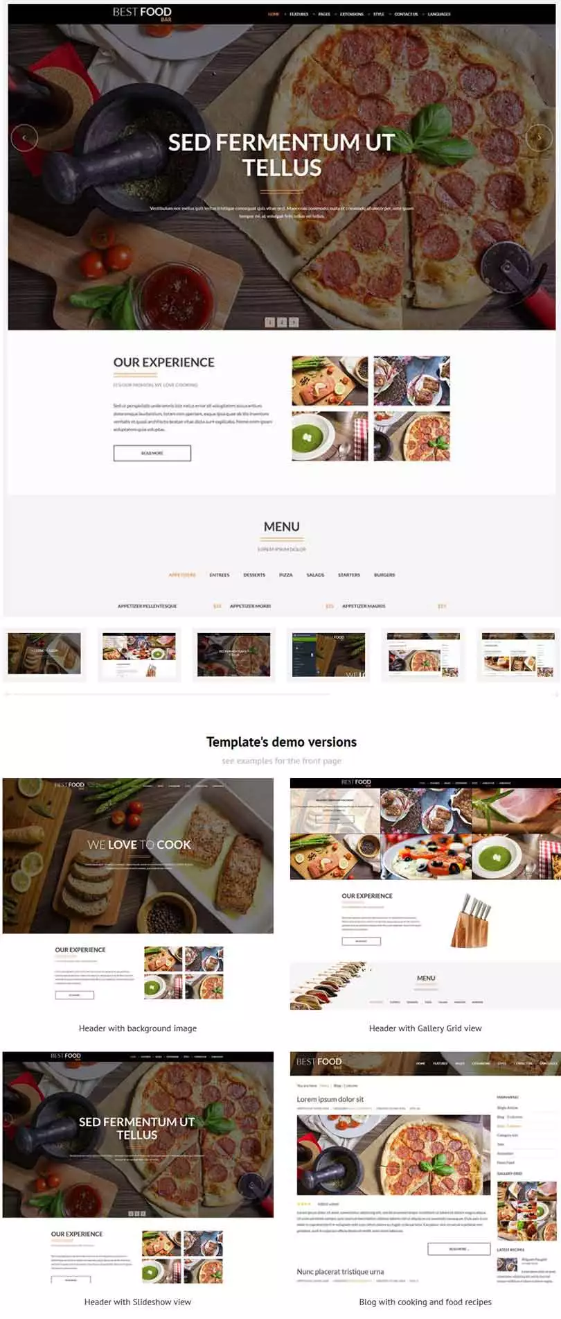 پیش نمایش قالب رستوران جوملا JM Best Food Bar