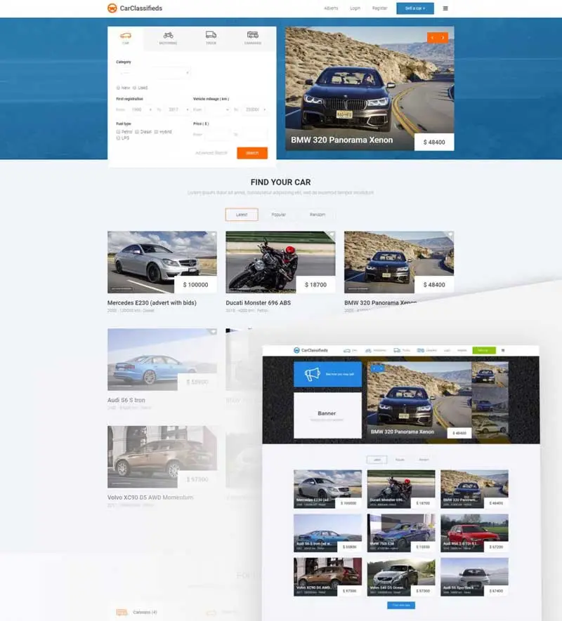 قالب آگهی jm car classifieds