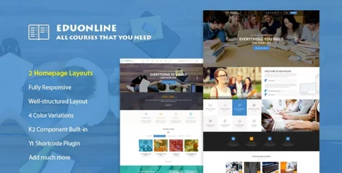 قالب آموزش آنلاین جوملا SJ Eduonline